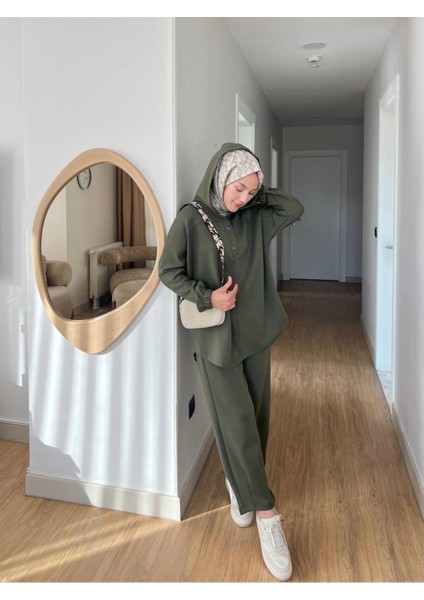 Lena Modal Kumaş Çıt Çıt Detaylı Kadın Tesettür Ikili Takım fiyatları