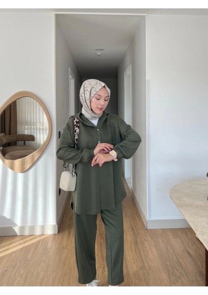 Lena Modal Kumaş Çıt Çıt Detaylı Kadın Tesettür Ikili Takım modelleri