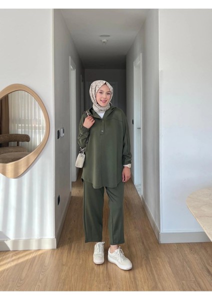 Lena Modal Kumaş Çıt Çıt Detaylı Kadın Tesettür Ikili Takım indirimleri