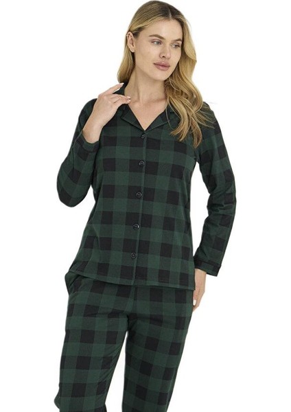 Kadın Yeşil Pijama Takımı 9209-K fırsatları