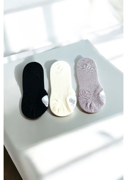 Kadın 3 Adet Yüksek Kalite Görünmez Sneaker Çorap Seti