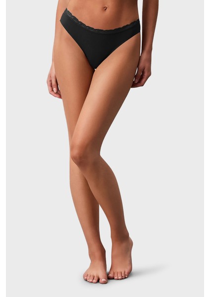 Logolu Tanga 3 Pack Külot LV00QD53003VQ Bayan Külot LV00QD5300 3VQ modelleri