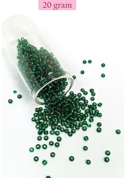 Litaetrend Dökme Cam Kum Boncuk (8/0) 3 mm - 20 Gram - Koyu Yeşil - BNC146