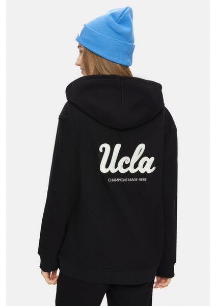 ESTHER Siyah Fermuarlı ve Cepli Nakışlı Loose Fit Kadın Sweatshirt fiyatları