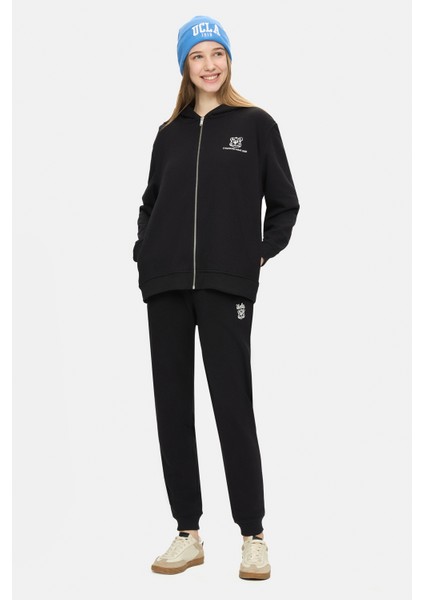 ESTHER Siyah Fermuarlı ve Cepli Nakışlı Loose Fit Kadın Sweatshirt modelleri