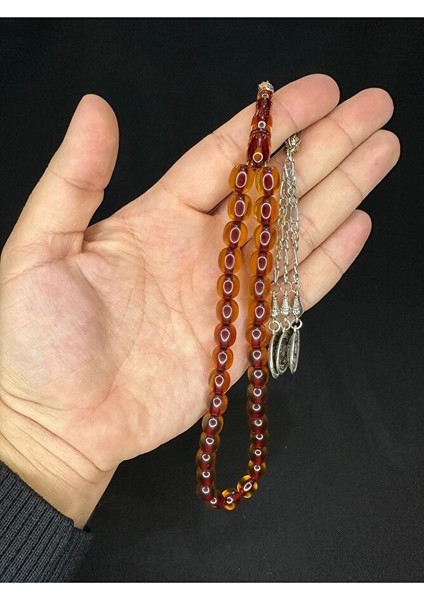 Toz Kehribar Tesbih Koyu Sarı Renkli Kapsül Kesim 10MMX9MM T-571 fırsatları