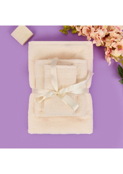 Soft 3'lü Havlu Seti - Ekru