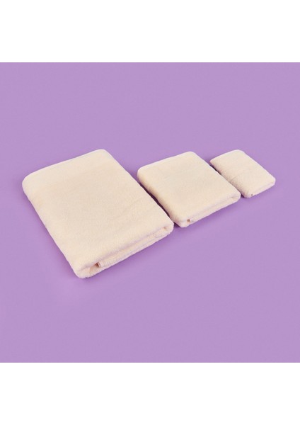 Soft 3'lü Havlu Seti - Ekru modelleri