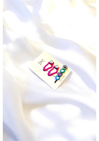 Çocuk Figürlü 4 cm 2 Çıtçıt 1 Adet Tel Toka Seti modelleri