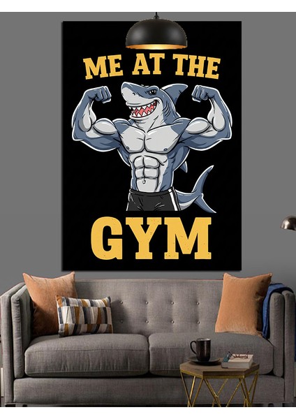 Siyah Beyaz Yazılı Spor Salonu Posteri "me At The Gym" Dekoratif Kanvas - Mdf Ahşap Tablo modelleri