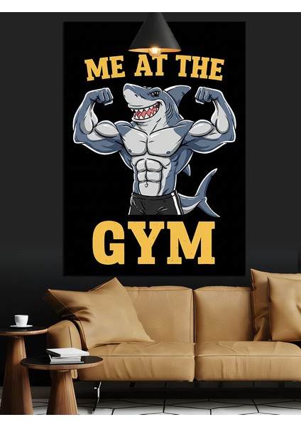 Siyah Beyaz Yazılı Spor Salonu Posteri "me At The Gym" Dekoratif Kanvas - Mdf Ahşap Tablo indirimleri