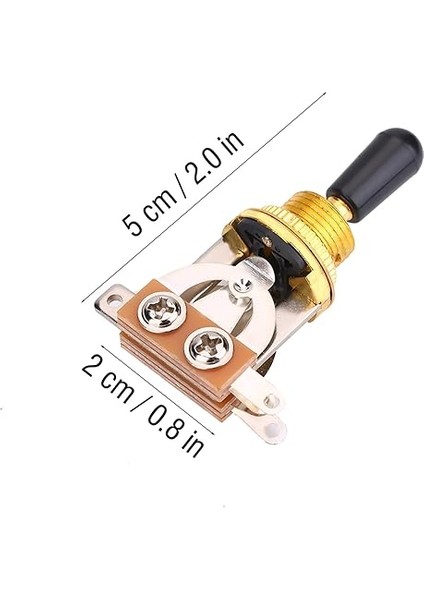 Gitar 3 Yönlü Geçiş Anahtarı, 1 Adet Metal 3 Yönlü Geçiş Anahtarı, Lp Tarzı Elektrikli Gitar Için Siyah Uçlu Yedek Parça (Altın) modelleri