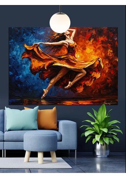 Enerjik Dans Eden Kadın Figürü Dekoratif Kanvas - Mdf Ahşap Tablo