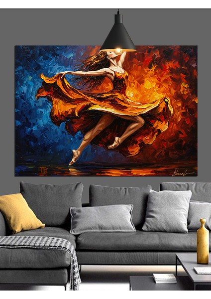 Enerjik Dans Eden Kadın Figürü Dekoratif Kanvas - Mdf Ahşap Tablo modelleri