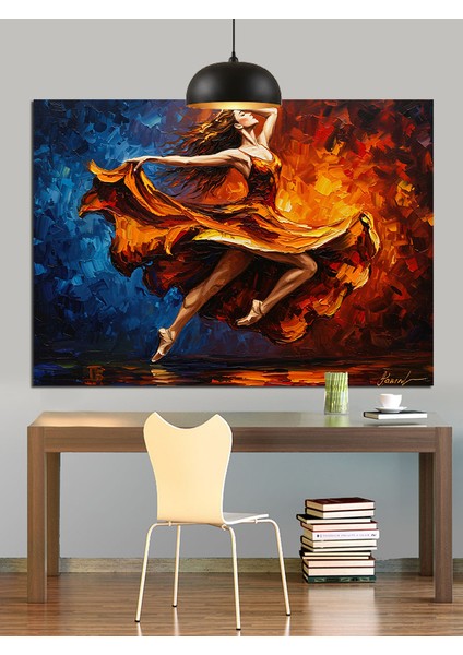 Enerjik Dans Eden Kadın Figürü Dekoratif Kanvas - Mdf Ahşap Tablo indirimleri