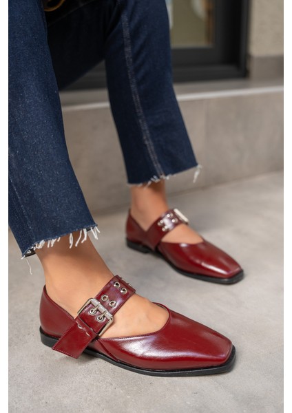 Jewel Bordo Deri Kemer Detaylı Babet fiyatları