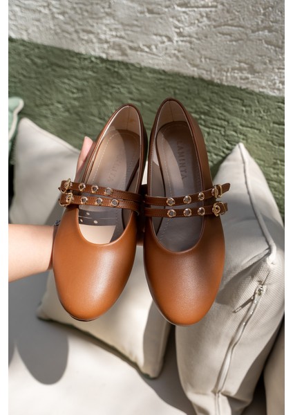 Pari Taba Deri Gold Tokalı Babet fırsatları