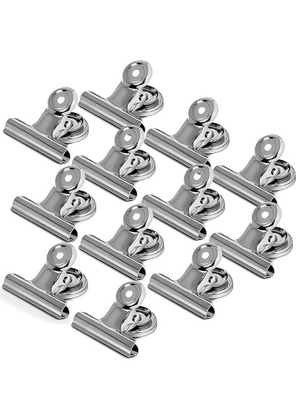 12 Adet Mıknatıslı Mandallı Buzdolabı Magnet Fotoğraf Kağıt Evrak Tutucu