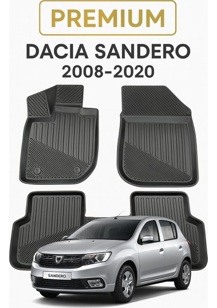 Dacia Sandero 2008-2020 Uyumlu 3D Oto Paspas Premium