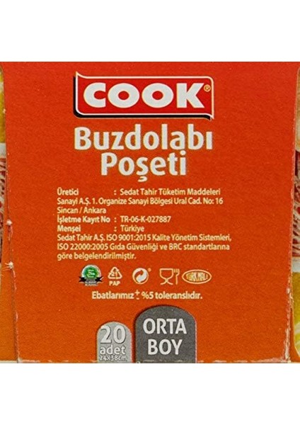 Cook Buzdolabı Poşeti 3+1 Ekonomik Paket, Orta Boy 24 x 38 cm (1 x 4 Adet)