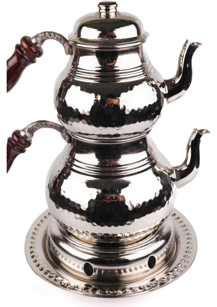 Bakır Ocaklı Çekiç Dövmeli Çaydanlık 0.80 mm Sac, 1.1 Kğ, 2.6 Lt, Orta Boy fiyatları