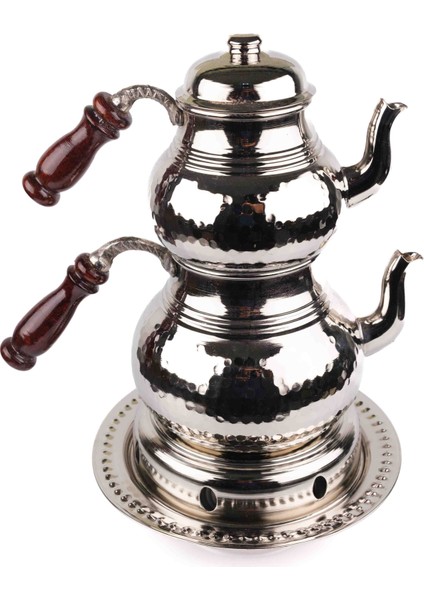 Bakır Ocaklı Çekiç Dövmeli Çaydanlık 0.80 mm Sac, 1.1 Kğ, 2.6 Lt, Orta Boy modelleri