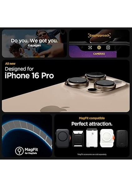 iPhone 16 Pro ile Uyumlu Ince Magsafe Kılıf Ultra Hybrid Sararma Karşıtı Duraclear Hava Kanalı Teknolojisi Askeri Sınıf Koruma Magfit Frost Natural Titanium Mat Kapak - ACS08138 modelleri