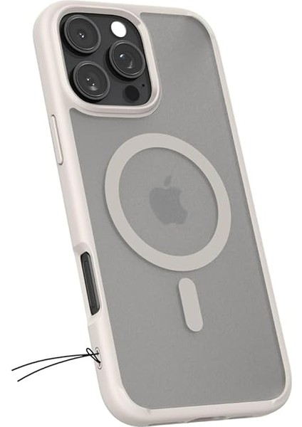iPhone 16 Pro ile Uyumlu Ince Magsafe Kılıf Ultra Hybrid Sararma Karşıtı Duraclear Hava Kanalı Teknolojisi Askeri Sınıf Koruma Magfit Frost Natural Titanium Mat Kapak - ACS08138 fırsatları