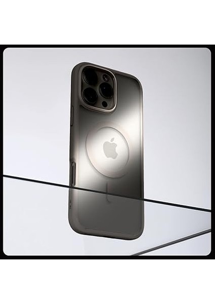 iPhone 16 Pro ile Uyumlu Ince Magsafe Kılıf Ultra Hybrid Sararma Karşıtı Duraclear Hava Kanalı Teknolojisi Askeri Sınıf Koruma Magfit Frost Natural Titanium Mat Kapak - ACS08138 indirimleri