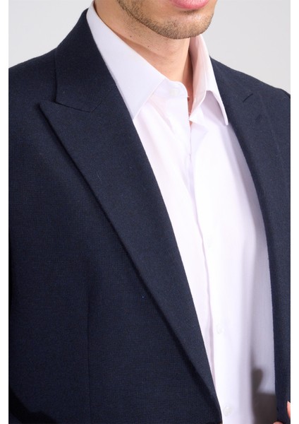 4648 Erkek Kırlangıç Yaka 6 Drop Lacivert Tek Ceket modelleri