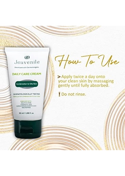 Jeuvenile Beauty In 3 Steps Yağlı ve Karma Ciltler Için Akne Karşıtı Cilt Bakım Kremi 50 ml Sebum Balancing Cream 50 ml