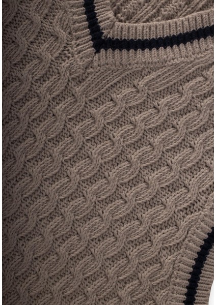 Saş Örgü Triko Süeter 3-9 Yaş Bej modelleri