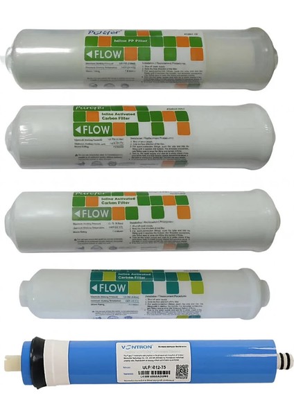 Purefer Su Arıtma Filtresi 5'li Vontron Membranlı Filtre Seti