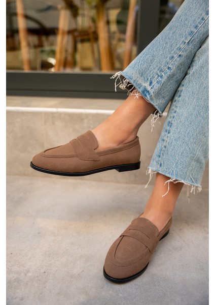 Desna Acı Kahve Süet Düz Taban Ayakkabı modelleri