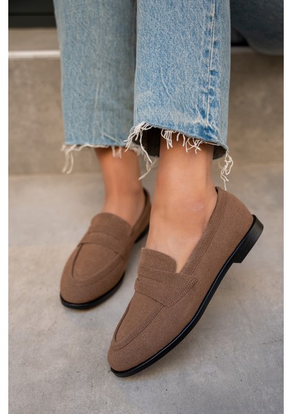 Desna Acı Kahve Süet Düz Taban Ayakkabı fırsatları