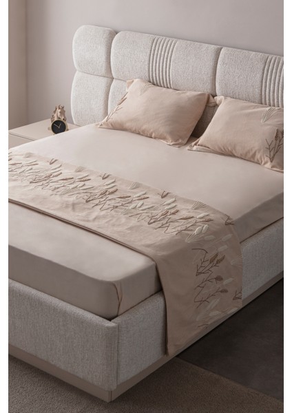 Willow Breeze Şönil Kumaş Nakışlı Yatak Örtüsü Seti – 240X260 cm Çift Kişilik, Buğday ve Çiçek Desenli Punch Işlemeli Tasarım fırsatları