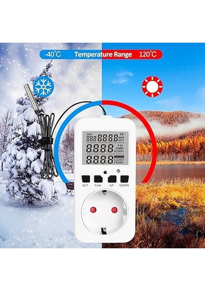 Dijital Termostat Priz Sürüngen Sıcaklık Kontrol Cihazı Çıkış Fişi 230 V 16A Kuluçka Makinesi Bira Inkübatörü Sera Teraryum Isı Mat Için Isıtma Soğutma Kontrolü fiyatları