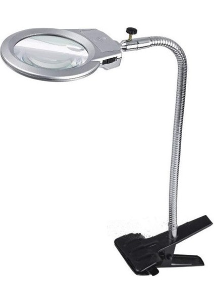 Masaüstü Mandallı Ledli Aydınlatma 5x Büyütme Büyüteç - Model No By7