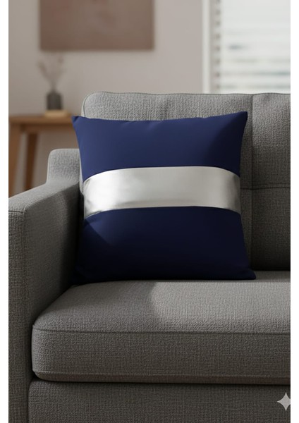 Gümüş Detay Kırlent Yastık Kılıfı Leke Tutmaz Silinebilir