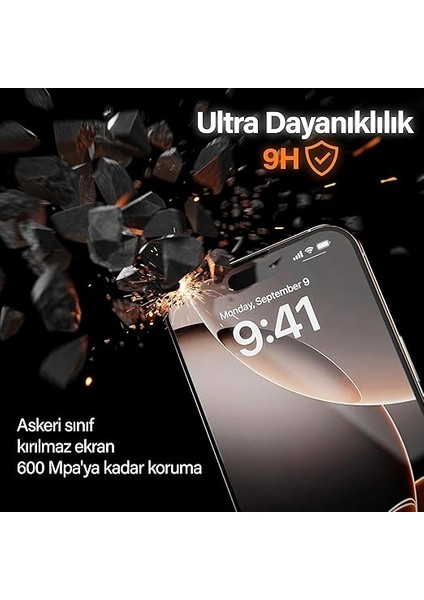 iPhone 16E / 14/13 Pro / 13 Ile Uyumlu Premıum Hizalama Aparatlı ve Takılırken Camın Altında Kesinlikle Toz Bırakmayan Darbelere Karşı Ekstra Güçlü Hd Ekran Koruyucu Cam fırsatları