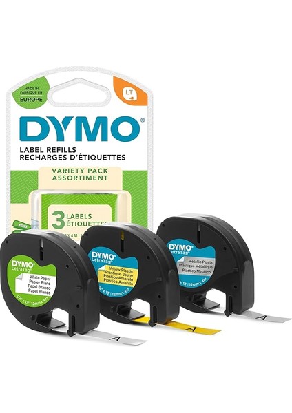 Letratag 3'lü Şerit (Kağıt Beyaz + Sarı Plastik + Gri Metalik) (59431)