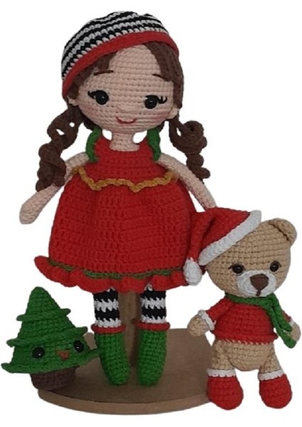 Lina Bebek Yılbaşı Özel Takımı Amigurumi Organik Oyuncak