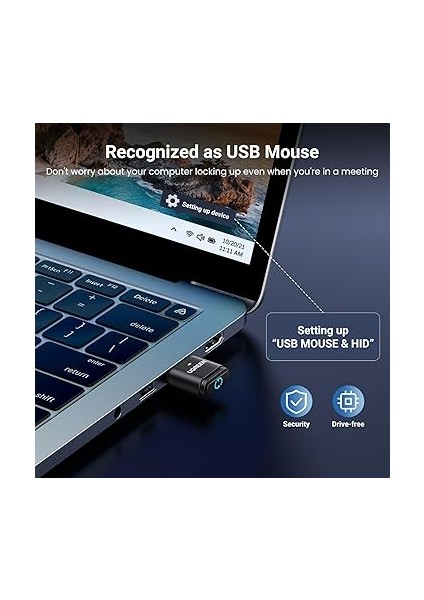 Pc ve Mouse Jiggler Için Bluetooth 5.3 Adaptörü, Masaüstü, Bilgisayar Için Bluetooth Dongle, 2 Modlu Sallanan Fare, USB Mouse Mover Uyku Modunu Önler, Windows 8.1/10/11'i Destekler fırsatları