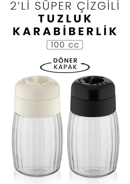 Life 2 Adet 100 ml Döner Kapaklı Cam Baharatlık Takımı MIT1090 fırsatları