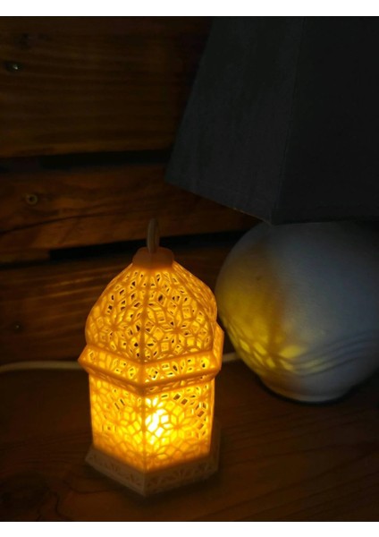 Geleneksel Dekoratif LED Işıklı Masa ve Gece Lambası Arabic Tealight 13 cm