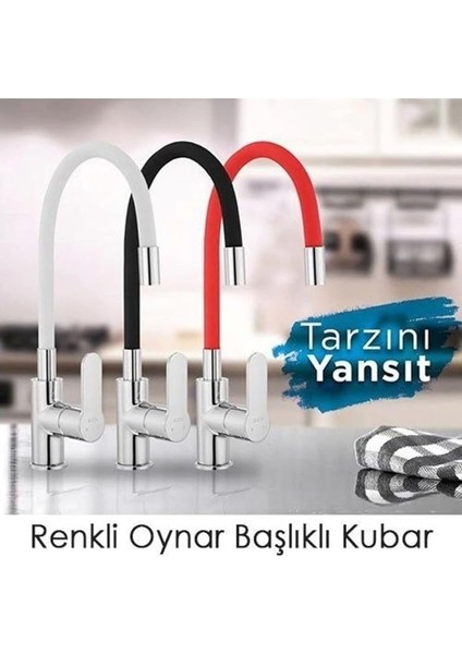 Kıvrılabilir Renkli Silikon Oynar Başlıklı Musluk Bataryası Başlığı Kubar fiyatları
