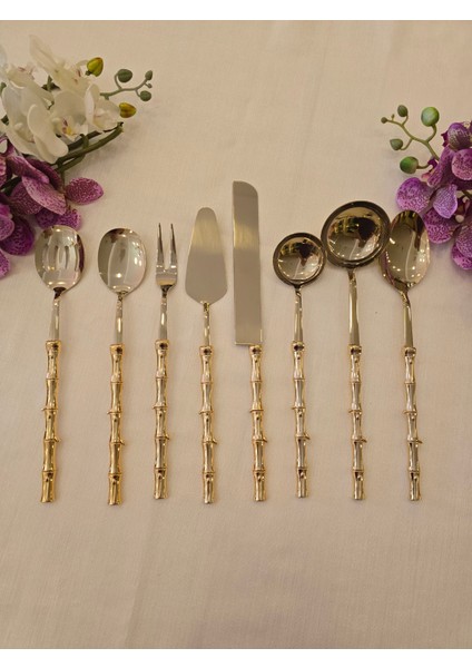 Bambu 8 Parça Servis Seti Gold
