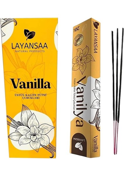 Vanilya (Vanilla) Kokusu Özel Aroma Kokusu 20 Adet 1 Paket Çubuk Tütsü