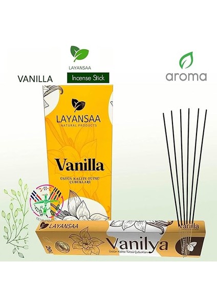 Vanilya (Vanilla) Kokusu Özel Aroma Kokusu 20 Adet 1 Paket Çubuk Tütsü indirimleri