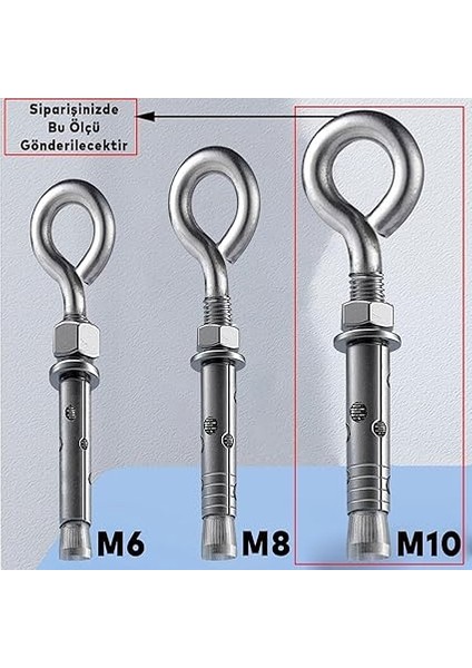 Kancalı Çelik Dübel M10 Salıncak Boks Torbası Avize Için Gömlekli Kapalı Ağız Kanca 5 Adet fırsatları